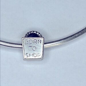 Sterling Pandora style charm shopping bag